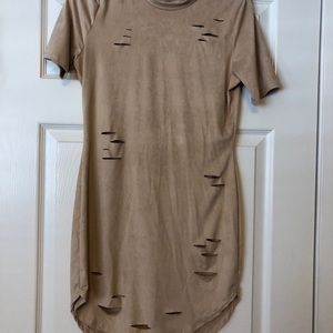 Distressed velvet dress